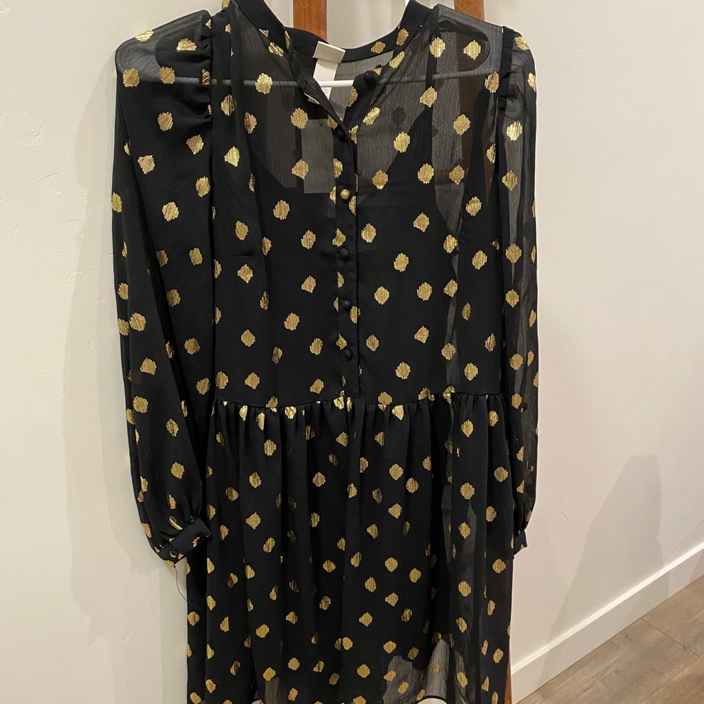H&M Black and Gold Dress